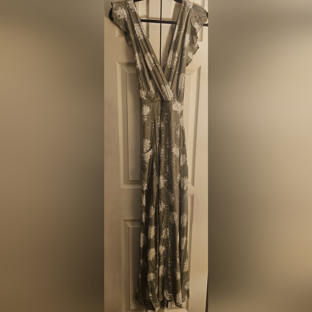 Sage Green Floral Women's Maxi Dress
